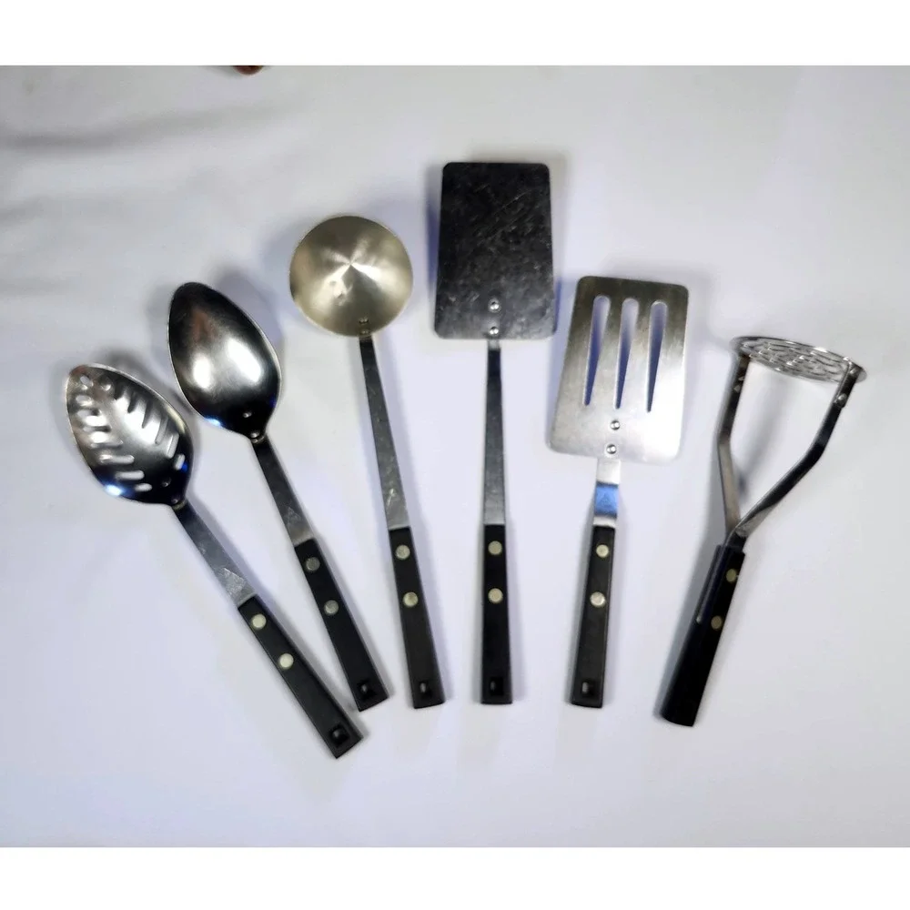 Vintage Household Brand Stainless Steel Kitchen Utensil Set 6pc USA MCM
